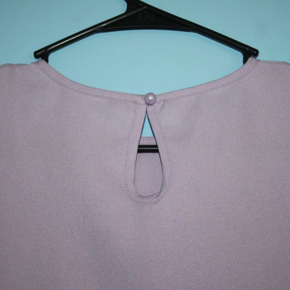 SHEIN Scalloped Sleeve Lilac Tank Top Women's Small Modest - Picture 9 of 14